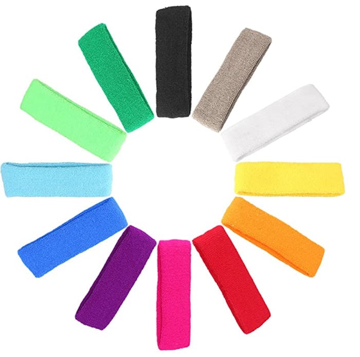 Mallofusa Cotton Sweatbands (12-Pack)