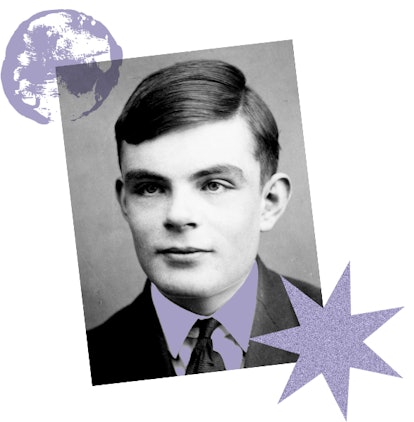 Young Alan Turing posing for a photo