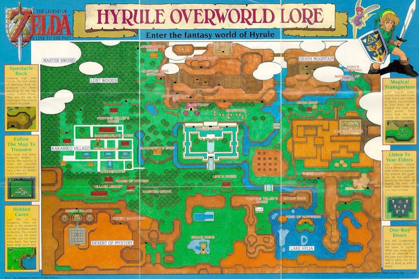 The world map poster from Link to the Past for Super Nintendo.