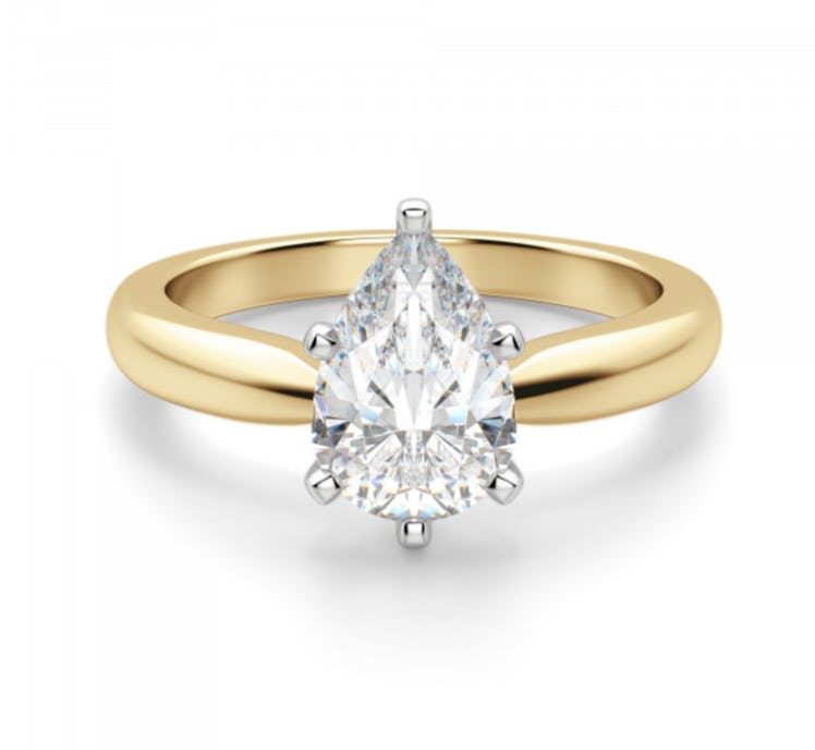 Tiffany-Style Solitaire Pear Cut Engagement Ring