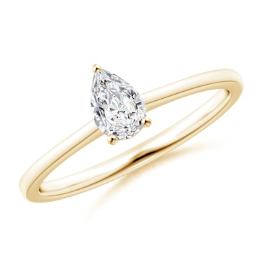 Pear-Shaped Diamond Solitaire Engagement Ring