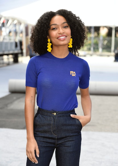 Yara Shahidi's face-framing layers are perfect for her curly hair.