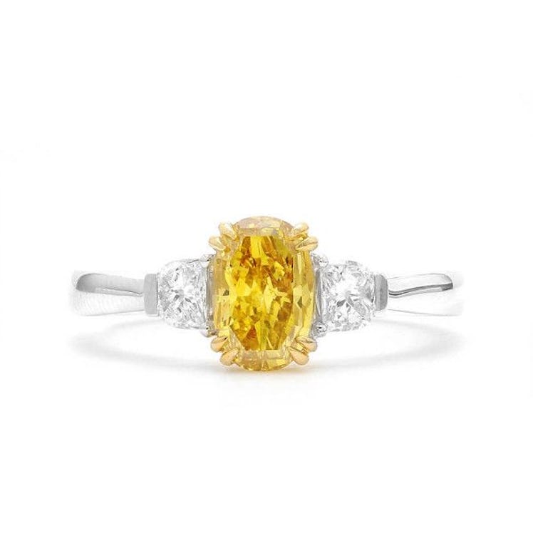 Fancy Deep Orangy Yellow Diamond Ring