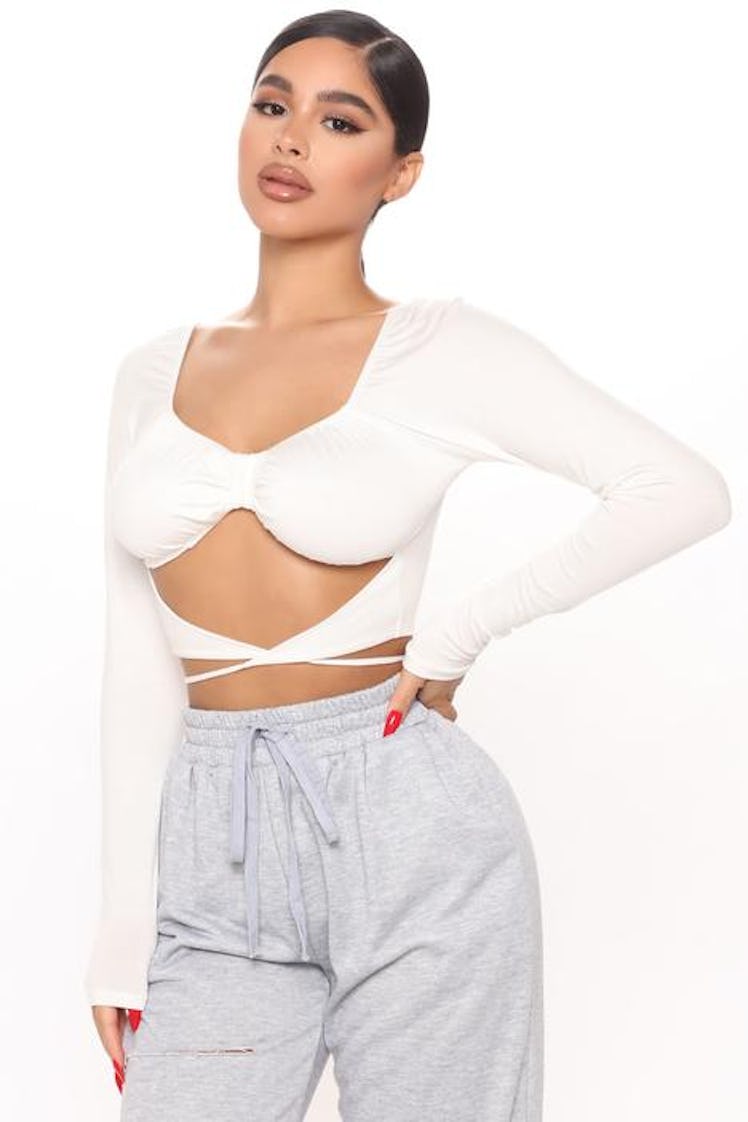 Fashion Nova Stop And Glance Cut Out Crop Top 