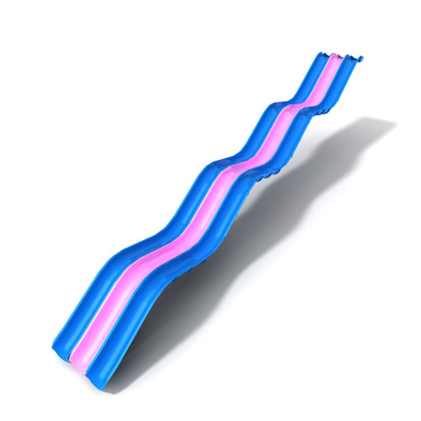 The single art for SOPHIE's "Bipp" which features a wavy blue and pink slide.