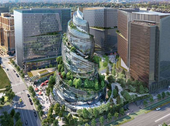 Amazon's planned Arlington, VA headquarters features a building dubbed the Helix, a spiral structure...