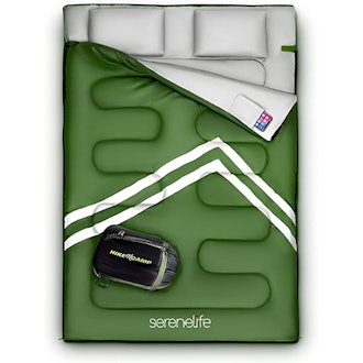 SereneLife Double Sleeping Bag With Two Pillows