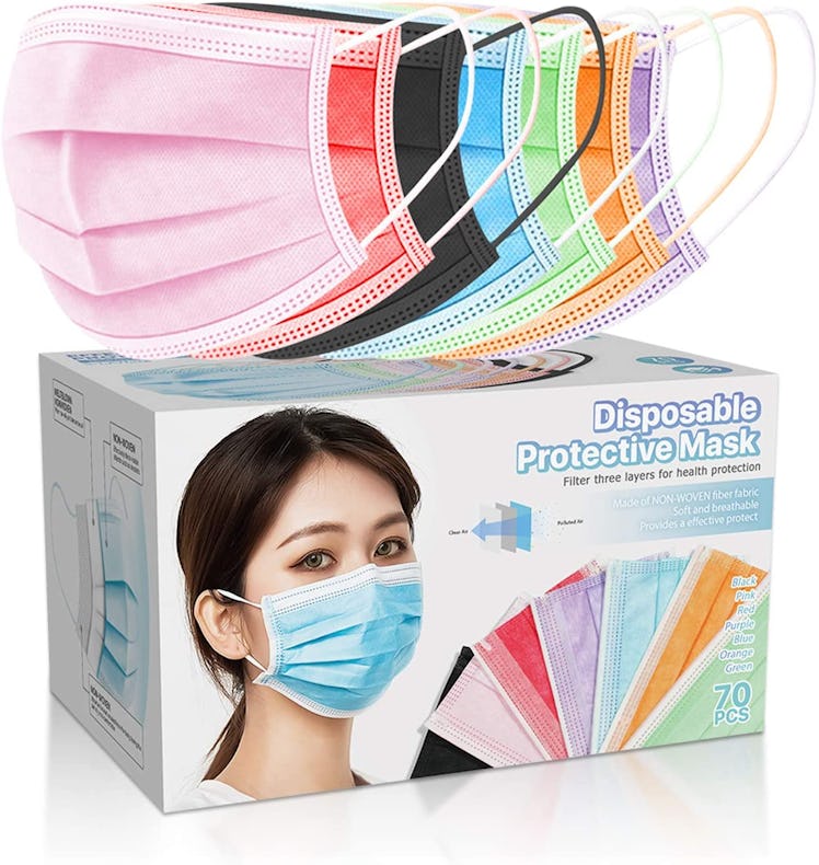 PM PERFORMOTOR Colorful Disposable Face Masks (50-Pack)