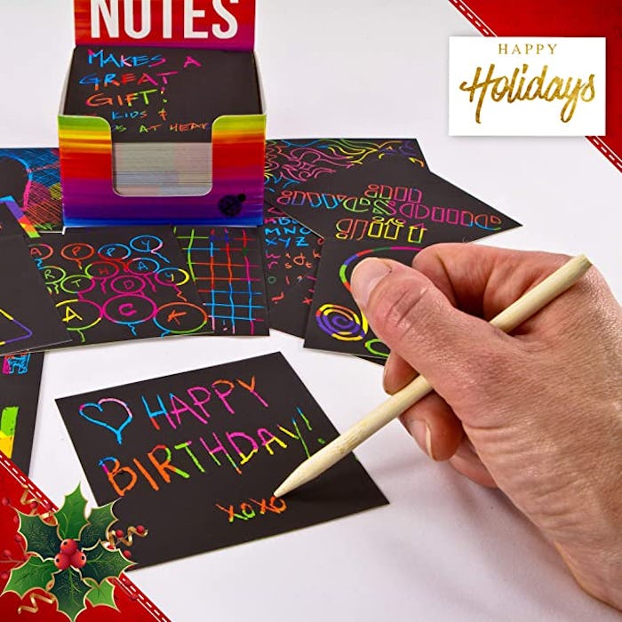 Purple Ladybug Rainbow Scratch Off Mini Art Notes
