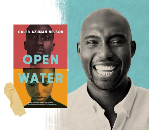 Caleb Azumah Nelson and the cover of his book 'Open Water' 