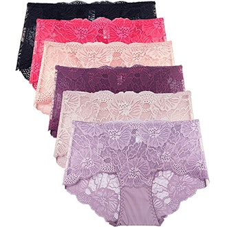 Barbra Lingerie Retro Lace Underwear (6 Pairs)