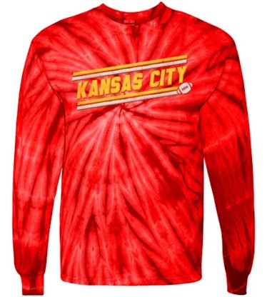 Tee Shirt Palace Vintage Kansas City Football Tie-Dye Long Sleeve Shirt