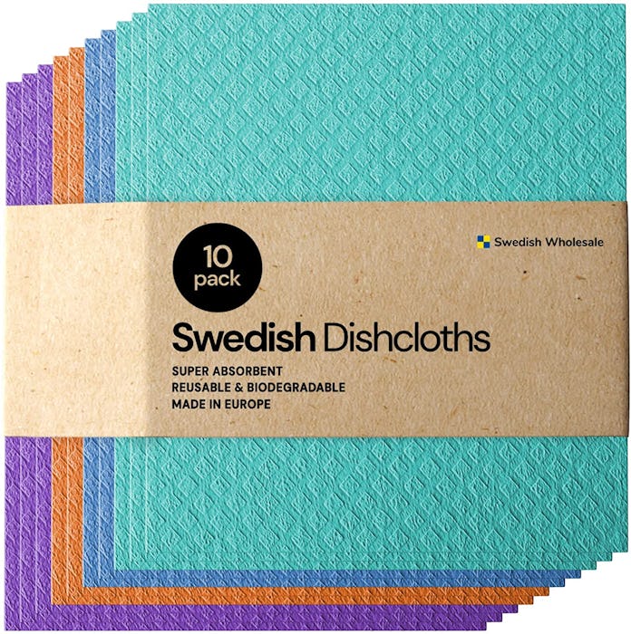 Swedish Dishcloth Cellulose Sponge Cloths (10-Pack)