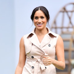 Meghan, Duchess of Sussex visits the British High Commissioner's residence to attend an afternoon re...