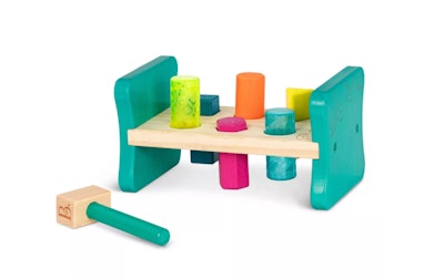 B. toys Wooden Shape Sorter - Colorful Pound & Play