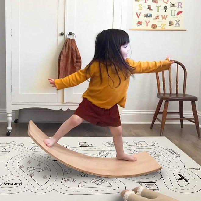 little dove Wooden Balance Board with Playmat