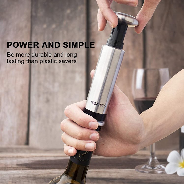 EZBASICS Wine Saver Vacuum Pump and Stoppers