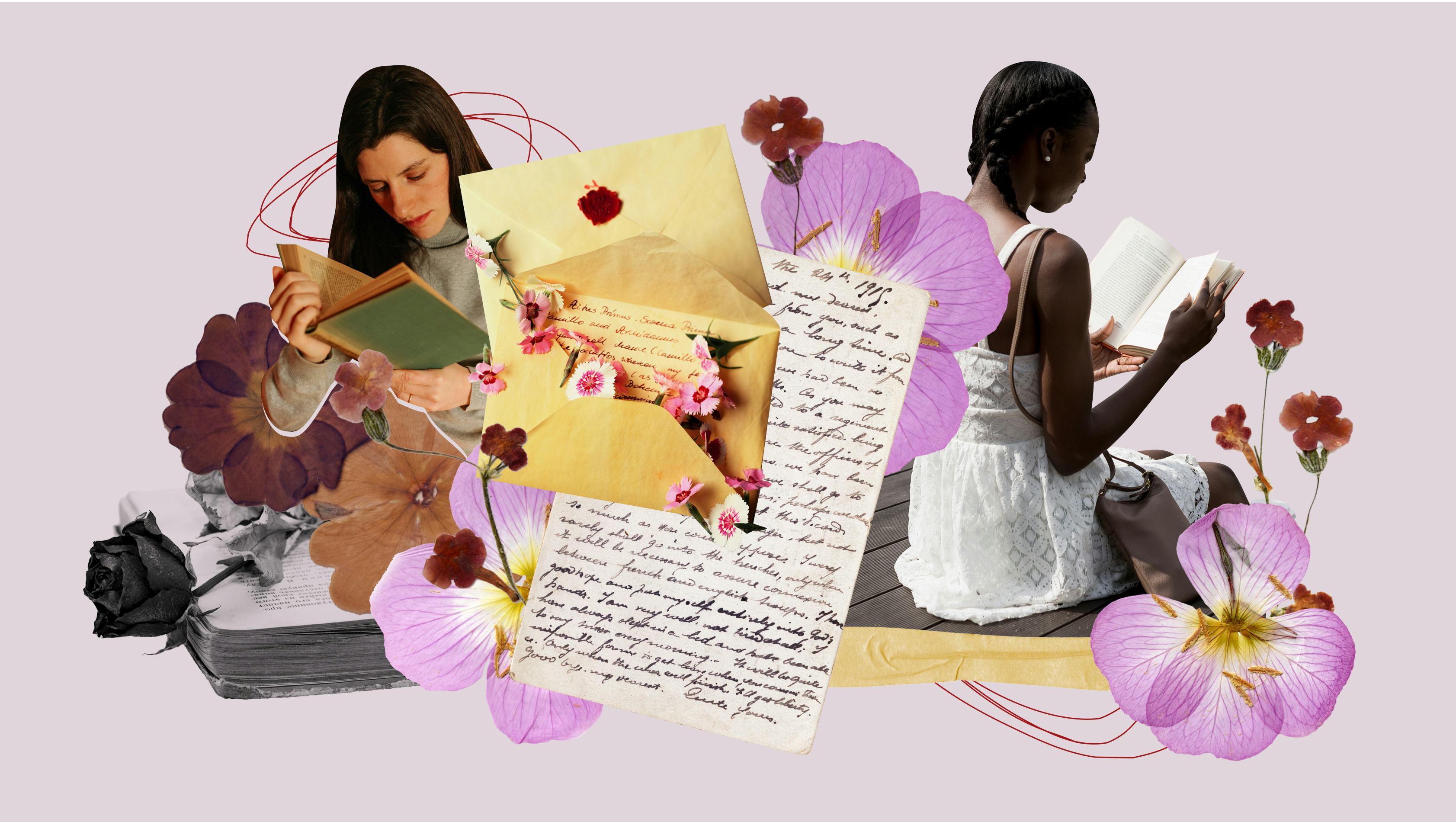 Romance novels, flowers, and love letters