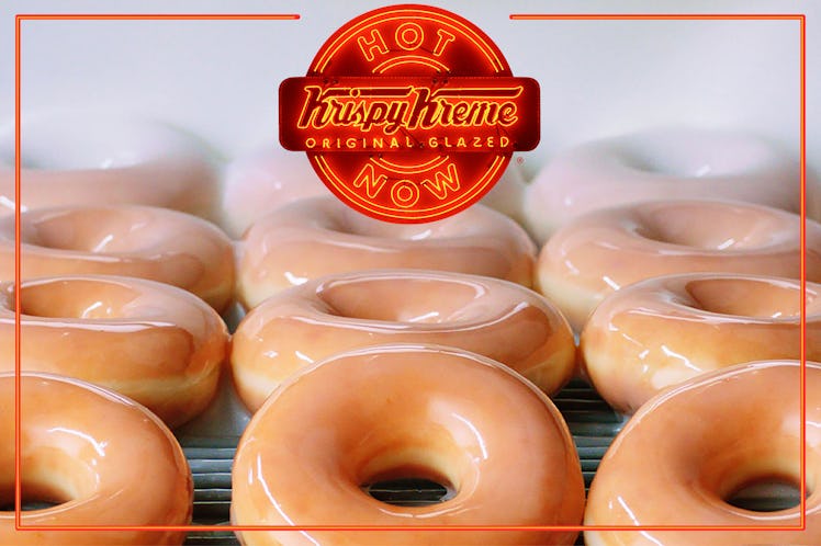 Krispy Kreme is selling original glazed dozens for $5 during its Hot Light hours promo.