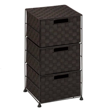 Steel Wire Rolling Cart with Woven Fabric Drawers