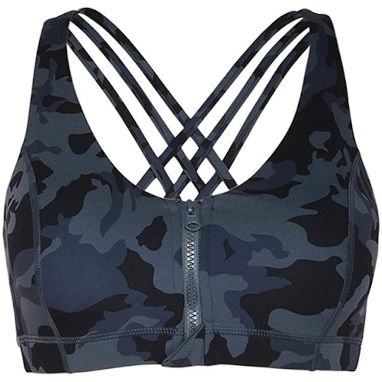 Hopgo Zip Front Criss-Cross Back Sports Bra