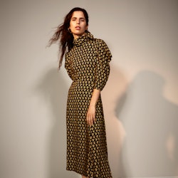 Model appears in dress from The Outnet x Proenza Schouler capsule collection.