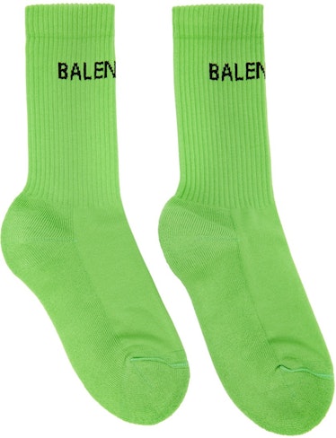 Green Logo Tennis Socks