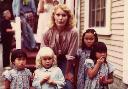 Mia Farrow and her kids in 'Allen v. Farrow' via HBO press site.