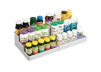 mDesign Expandable Plastic Vitamin Rack Storage Organizer