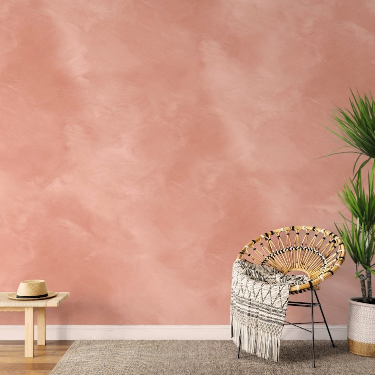 Angelina Minimalist Warm Peach Bohemian Wallpaper 