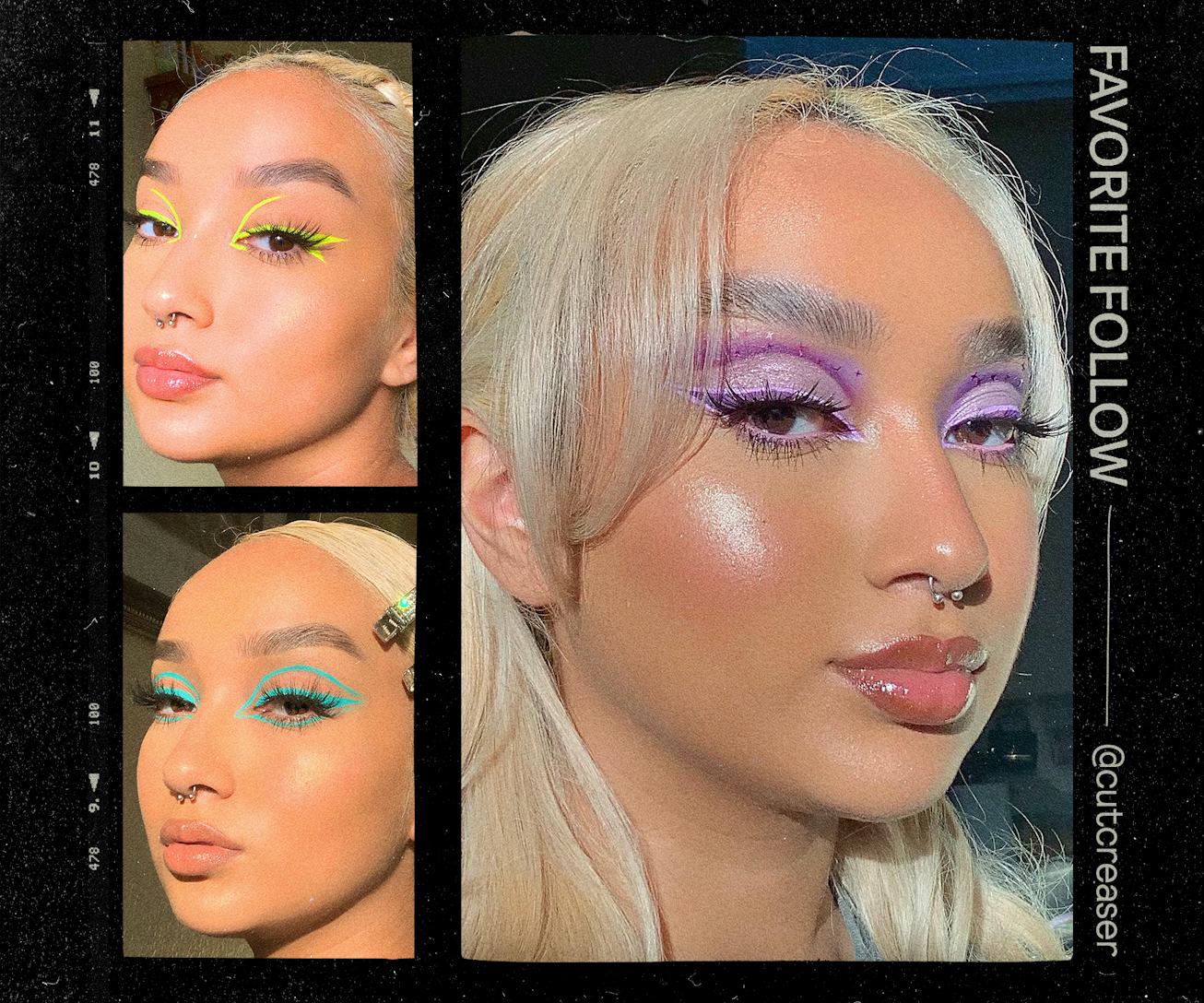 Instagram user Cutcreaser poses for multiple selfies in makeup