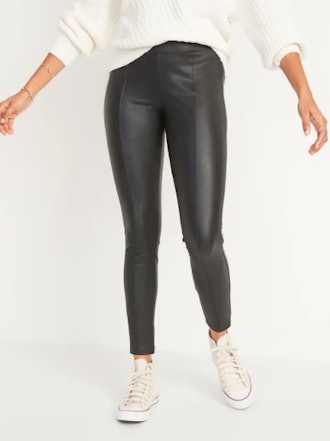 High-Waisted Stevie Faux-Leather Pants