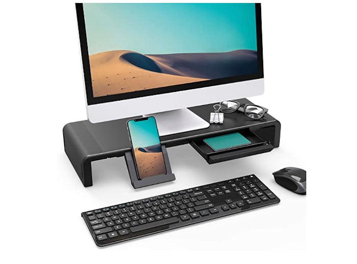 Klearlook Maximized Clarity Adjustable Computer Stand with Storage Drawer