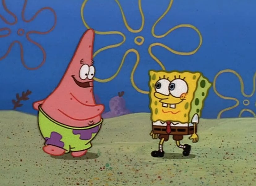 'SpongeBob SquarePants' is a cartoon that originally aired on Nickelodeon. 