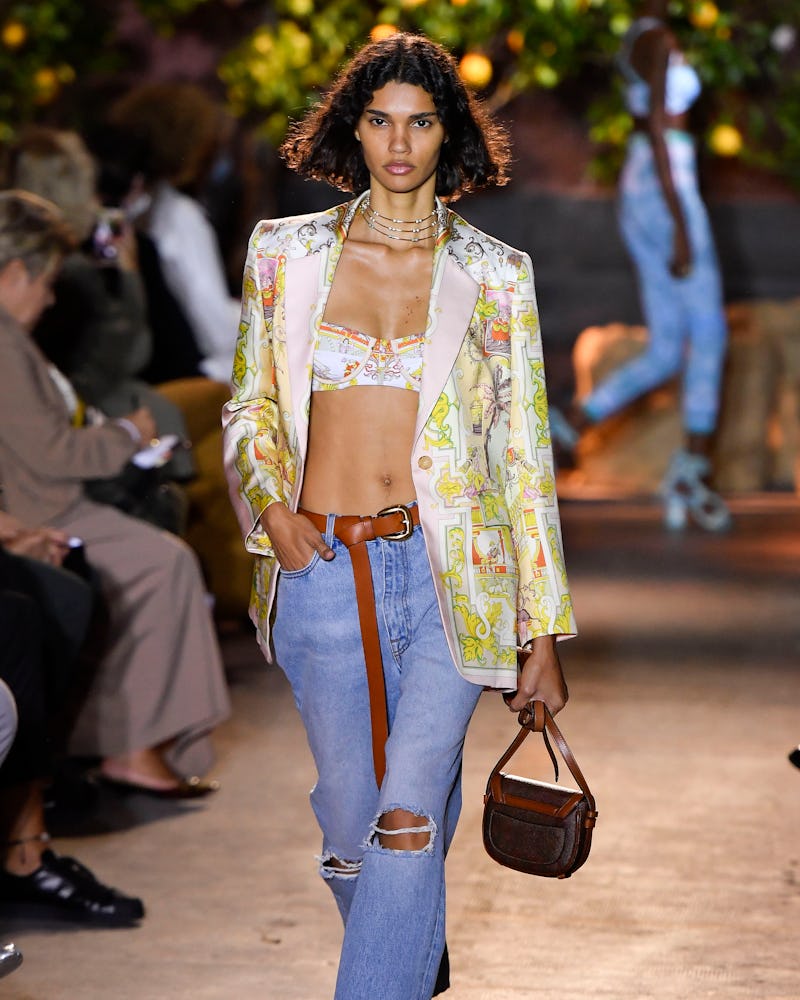 A model walks the runway at the Etro Ready to Wear Spring/Summer 2021 fashion show during the Milan ...