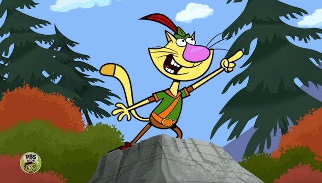 'Nature Cat' is a Robin Hood figure who teaches children about the great outdoors.