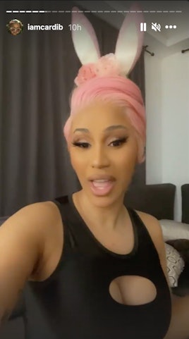 Cardi B with pink hair