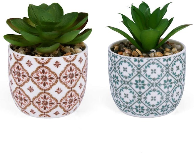 Karlliu Artificial Plants Mini Succulent Set (Set Of 2)