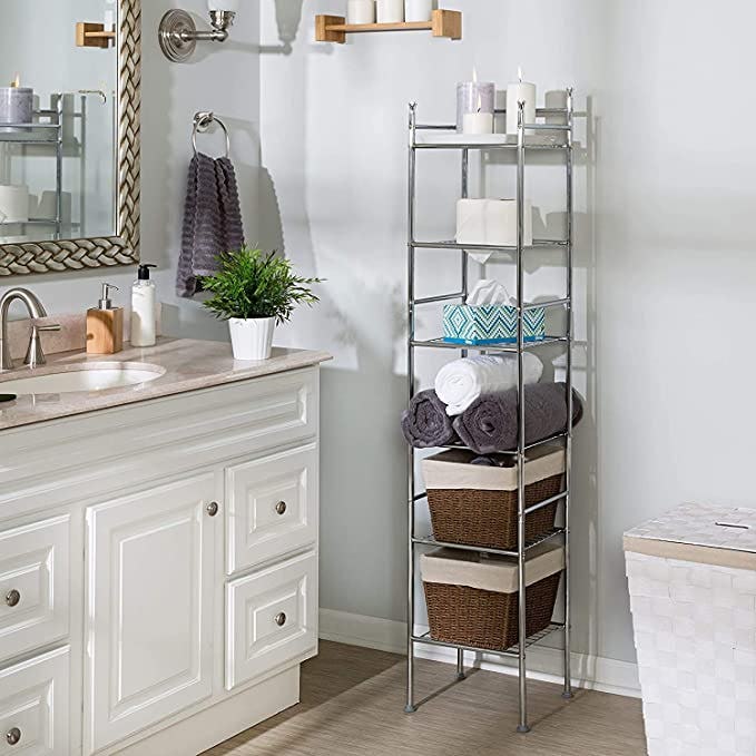 Honey-Can-Do Metal Tower Bathroom Shelf