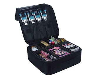 Relavel Travel Makeup Storage Bag with Adjustable Divider