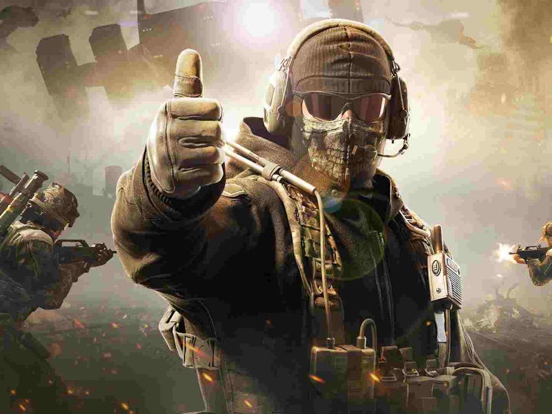 A Call of Duty character doing the thumbs up with explosive around their waist 