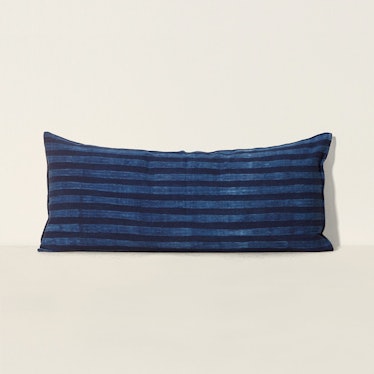 Long Cushion in Kapok with Removable Cover - Indigo Tie-Dye
