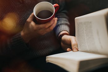 cup of coffee and a book