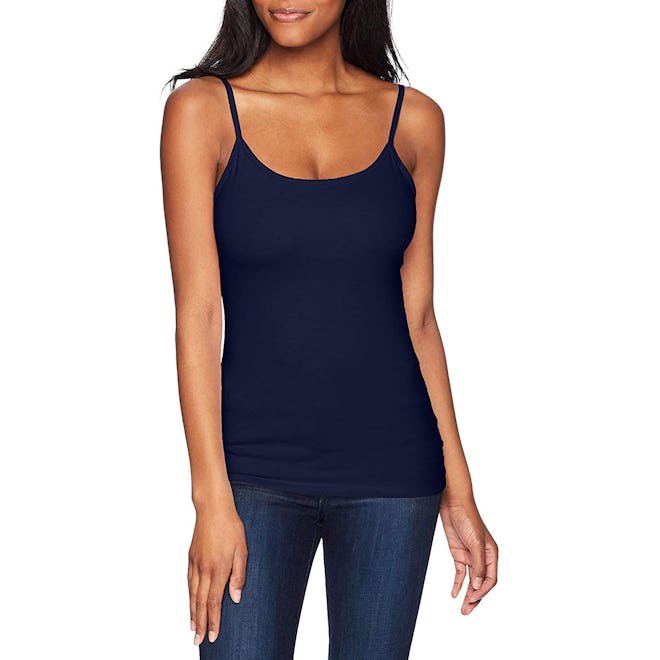 Hanes Stretch-Cotton Cami with Built-In Shelf Bra