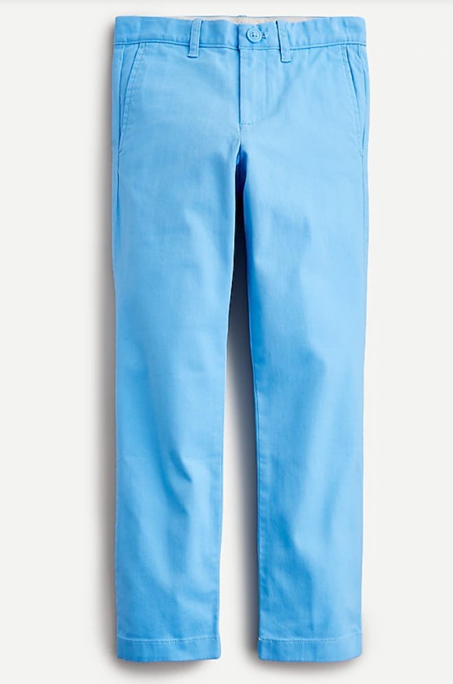 Boys' stretch chino pant in slim fit in Cornflower Blue