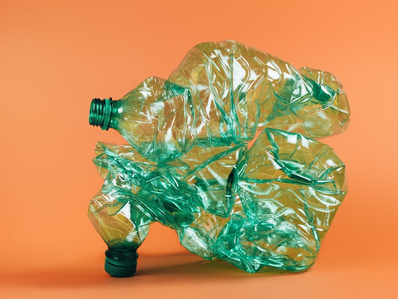 plastic bottles crumpled on top of one another