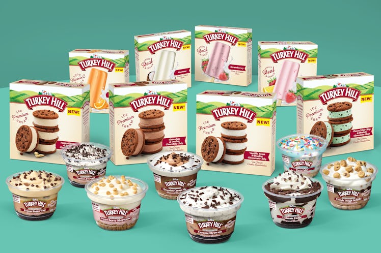 Turkey Hill's ice cream cookie sandwiches and layered sundae cups are now available at locations nat...