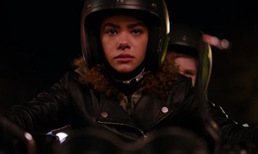 NTONIA GENTRY as GINNY riding on a motorcycle in Netflix's 'Ginny & Georgia'