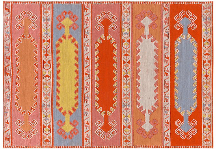 Jess Outdoor Rug, Coral/Multi