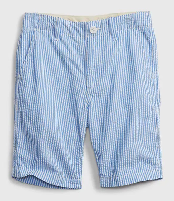 Kids Woven Shorts in Seersucker Stripe